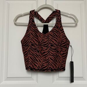 Kyodan Cropped Sports Tank in Tiger Print, Size Small